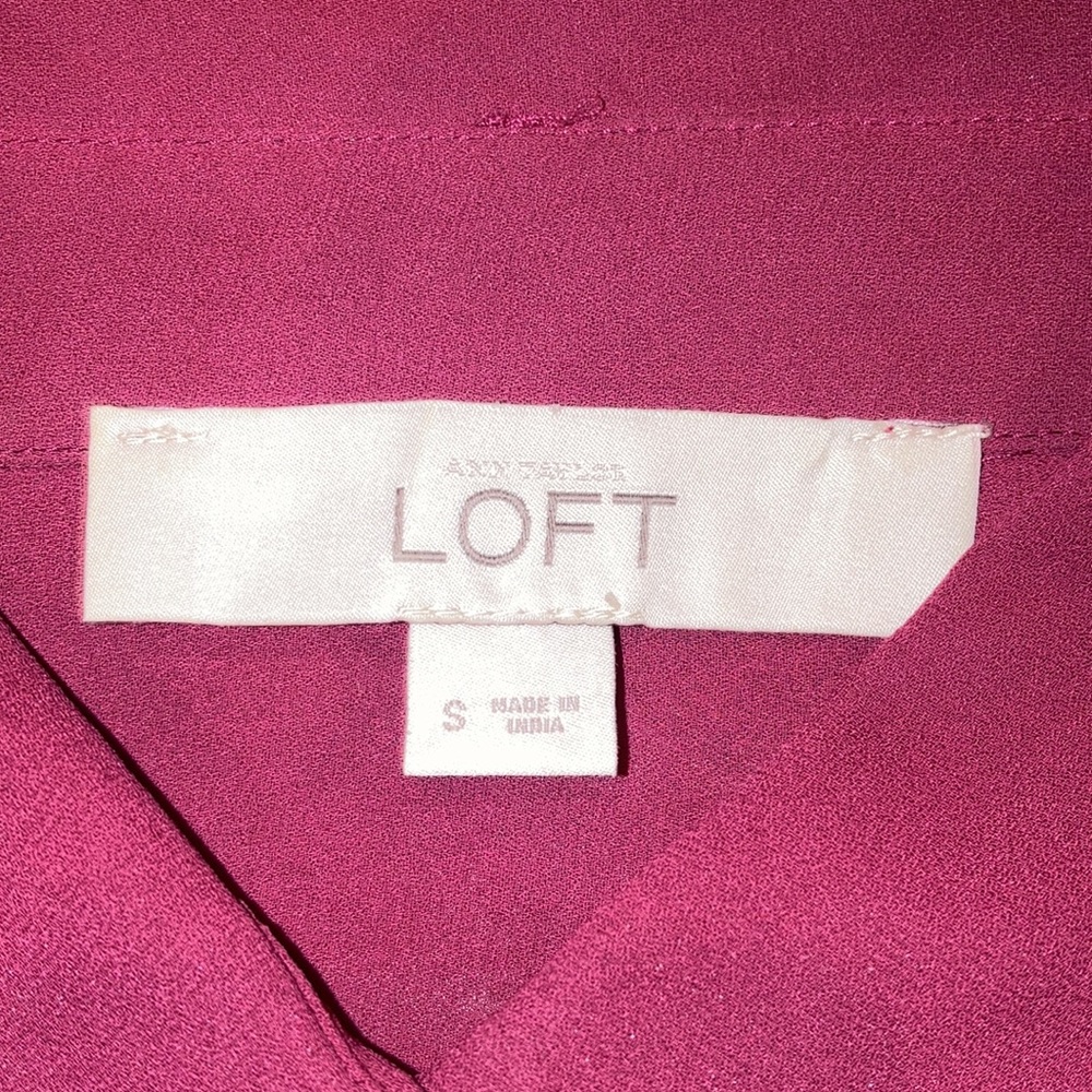 Ann Taylor Loft Cranberry Color Blouse View 3